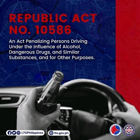 republic act 10586|Republic Act 10586 on Anti drunk driving Philippines: .